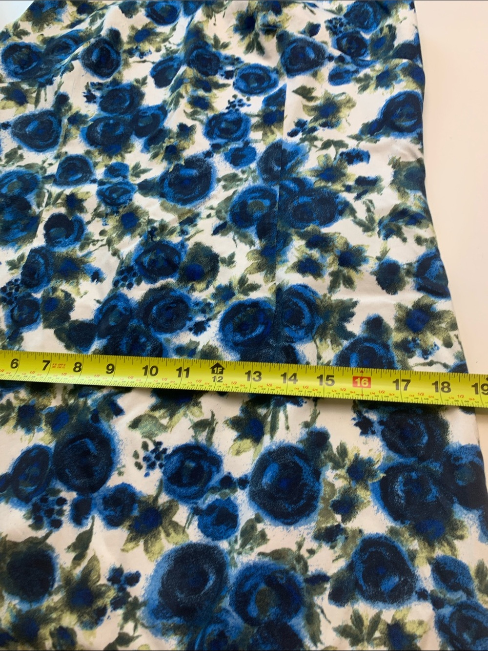 Ann Taylor Blue and White Floral Midi Shift Dress, Lined, Back Zipper - Picture 7 of 11